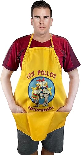 Miniatura 2 de LOS Pollos Hermanos Delantal Cocinar Meth Disfraz Polilla Heisenberg Breaking Bad, Amarillo