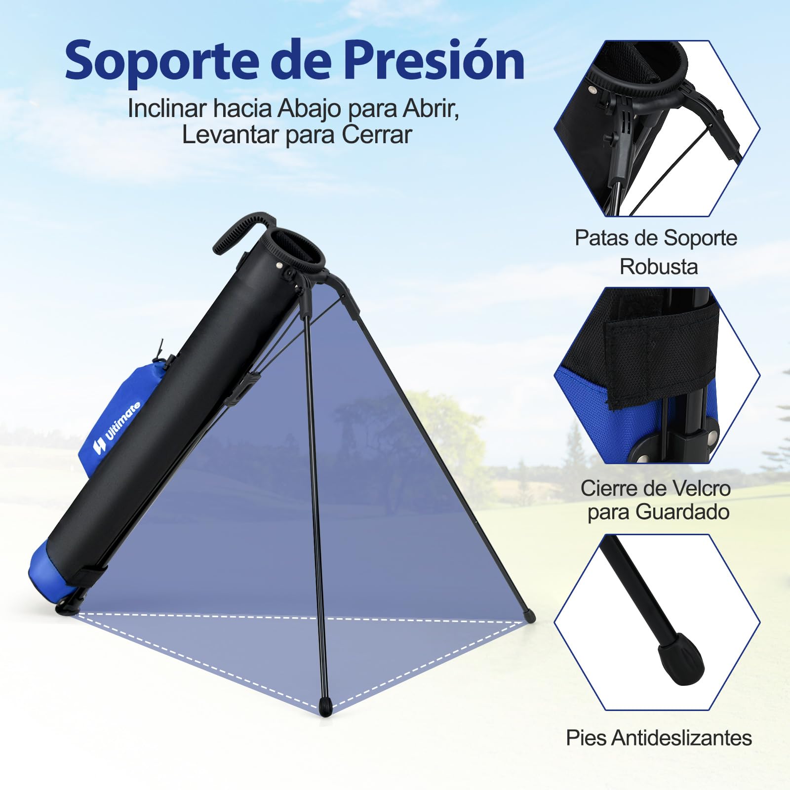 COSTWAY Bolsa de Golf Ligera con Soporte y Correa, para el Campo de Práctica, Par 3 y Campos Ejecutivos, Bolsa de Golf de Domingo, Soporte para Botella Unisex