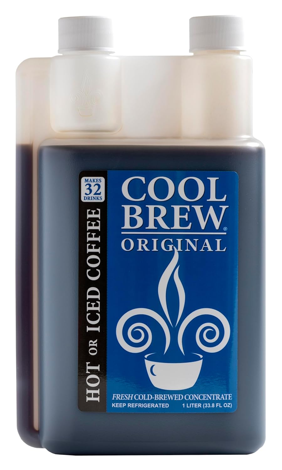 CoolBrew Original 6 Pack - 32 DRINKS PER BOTTLE - Fresh Cold Brew Liquid Concentrate - For Iced or Hot Coffee, Unsweetened, No Preservatives