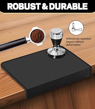 Qixora Café Espresso Tamp Mat, Siliconas Almohadilla de Prensador de Café, Almohadilla Prensador Espresso Mat con Protección de Bordes, Almohadilla Prensador Cafe, Impermeable, Resistente al Calor4