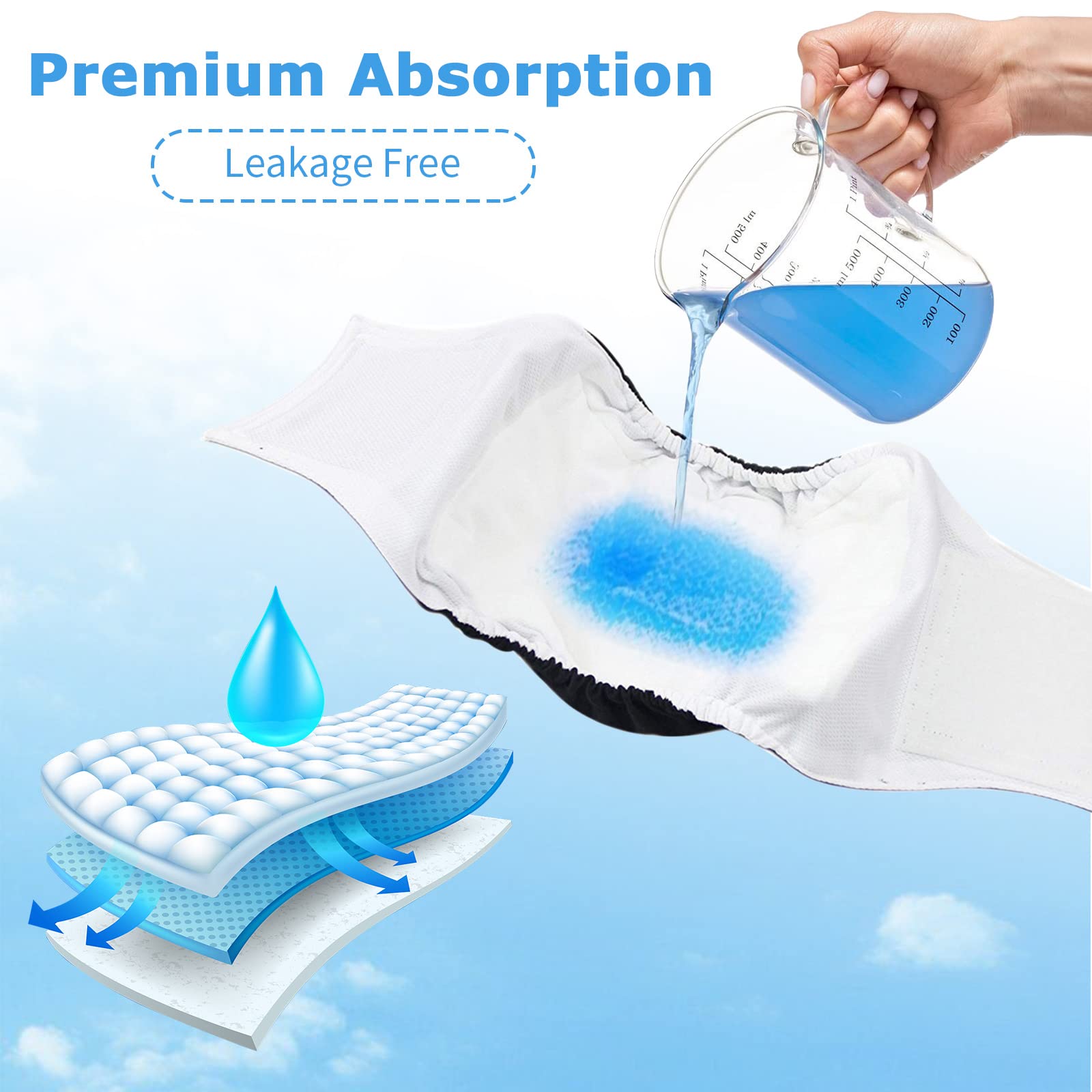 Rawhui Hundewindeln 3 Stück - Wiederverwendbar Für Hündinnen