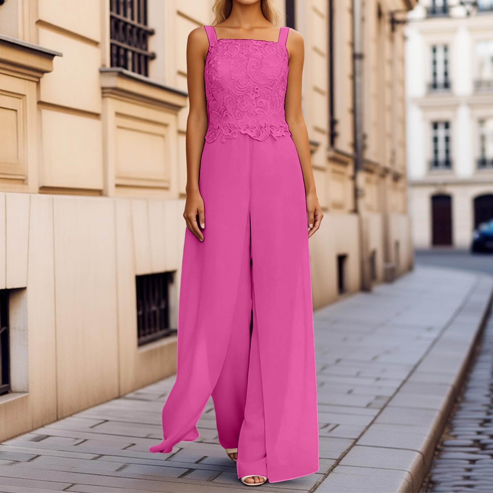 Elegante cardigan in pizzo Abito da sera a tre pezzi per elegante chiffon t