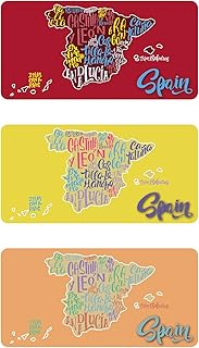Oedim Pack de 3 Matriculas Decorativas, España Color Rojo, Amarillo y Naranja, Decoración Pared, Fabricado en Aluminio Dibond 3 mm, Resistente