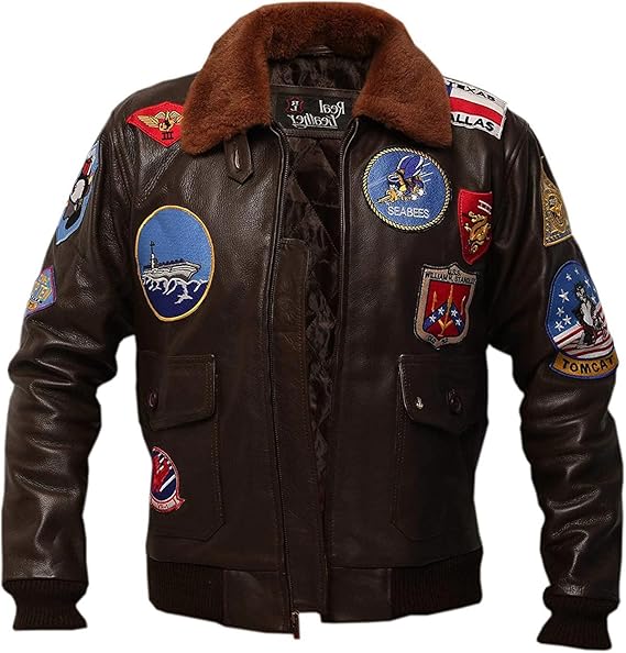top gun leather flight jacket