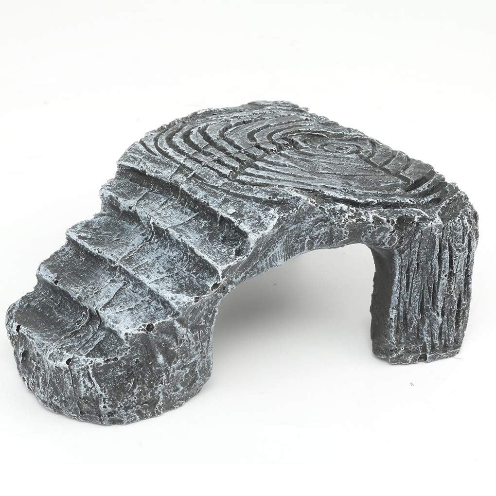 Rongweiwang Tortoise Basking Reptile Platform Tank Aquatic Water Rock Tank Decorative Ladder Basking Island Climb