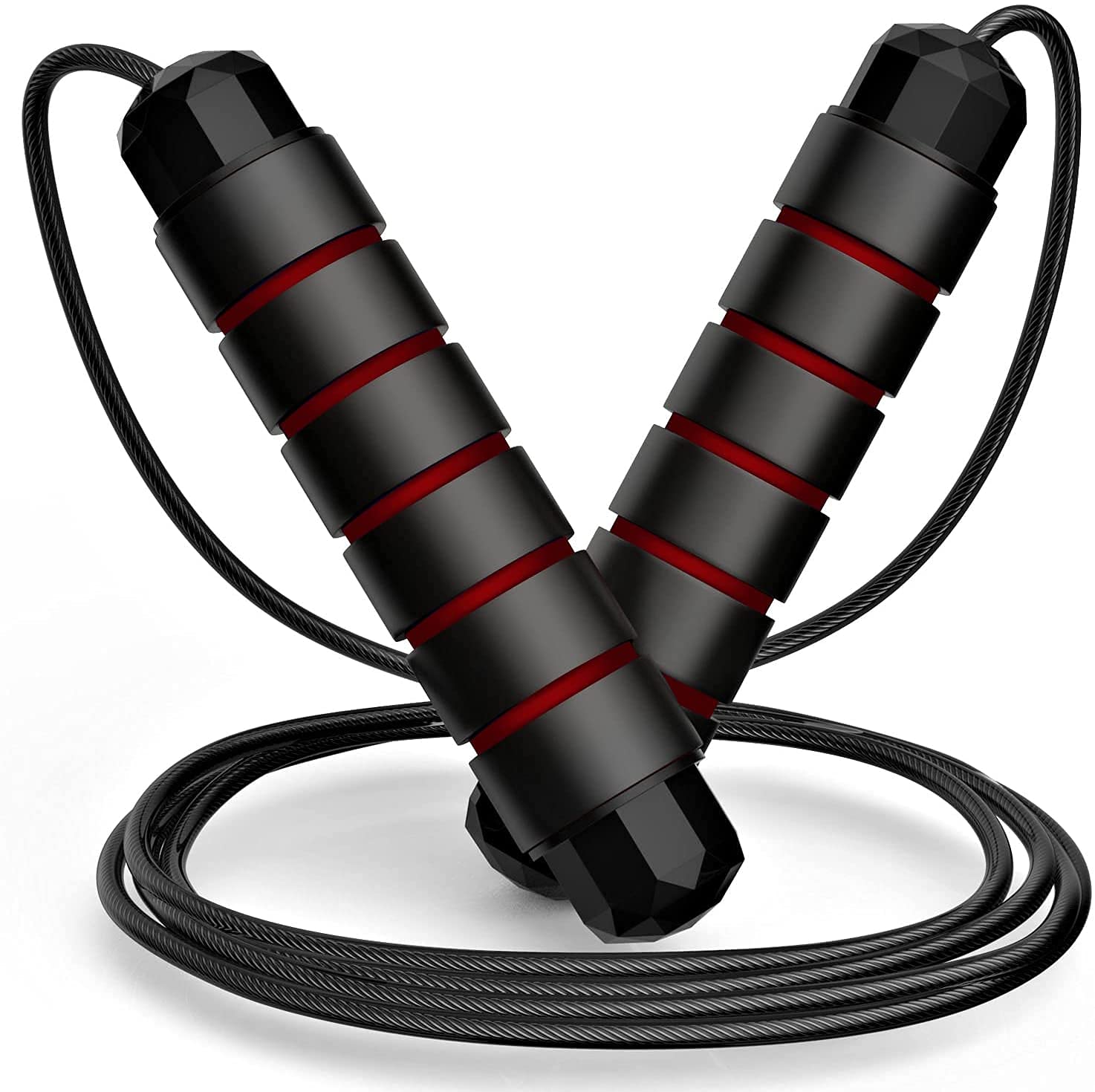 HealthHike Adjustable Length Skipping Rope for Men & Women | Jump Rope for Workout, Weight Loss Exercise, Gym, and Fitness Training | Tangle Free Jumping Rope (Red) (B096W5D93M) Amazon Price History, Amazon Price Tracker