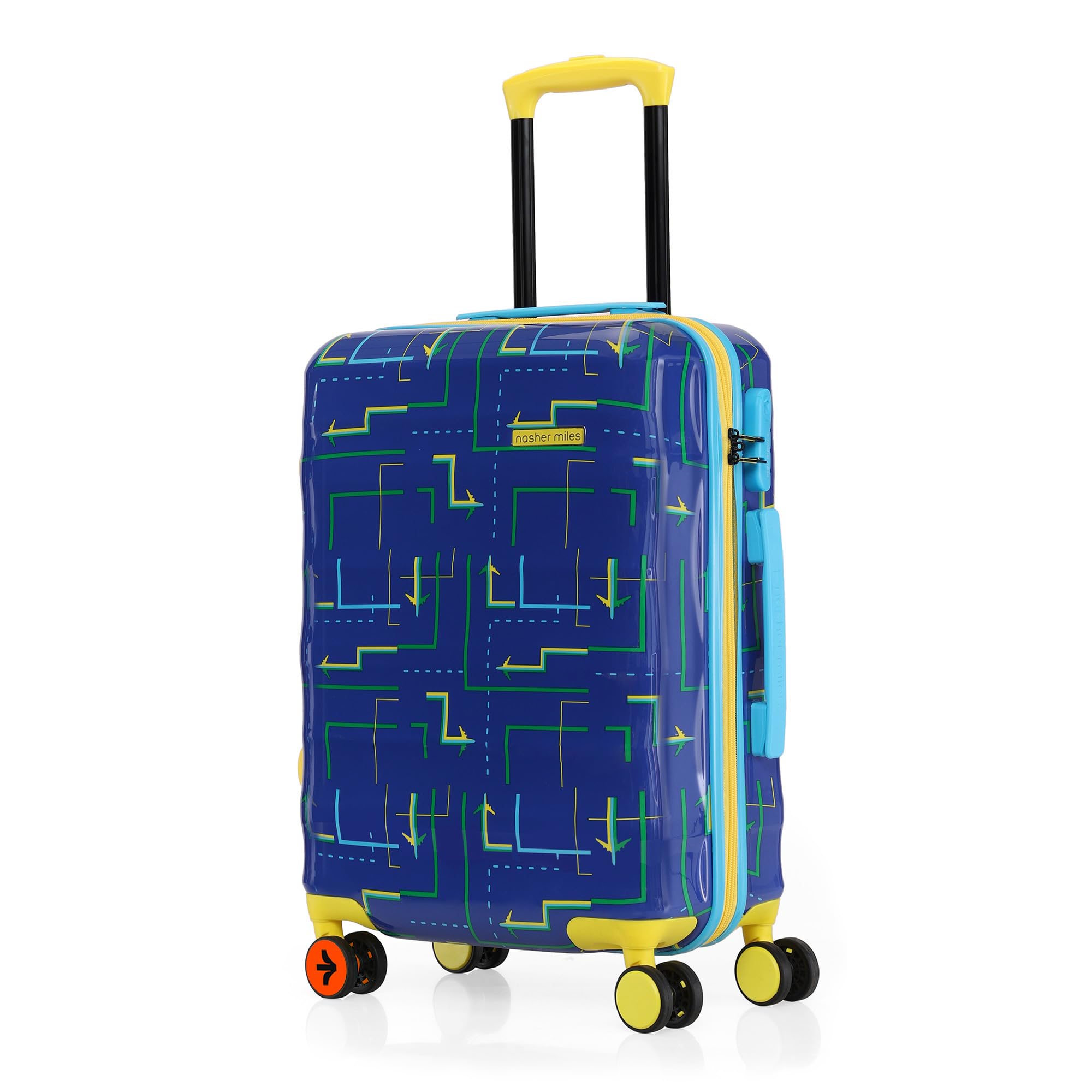 Denver Hard-Sided Polycarbonate Cabin Luggage 20 inch | 55cm | 8 Wheels Small Trolley Bag for Travel | Suitcase (Navy Blue)