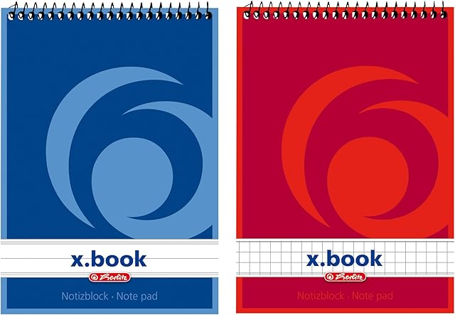 Herlitz 1196344 notatnik spiralny A6, 50 kartek, 4 sztuki
