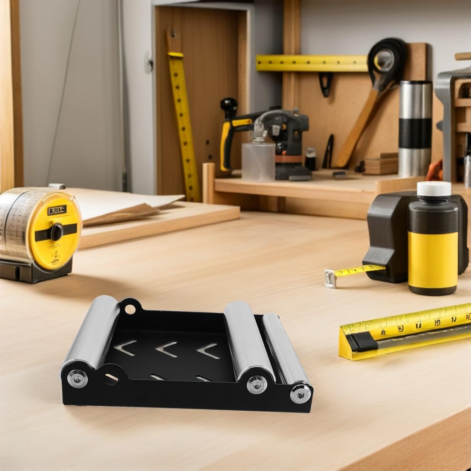 Motorcycle Wheel Lubricator Stand and Adjustable Tire Cleaning Roller, Heavy Duty Chain Holder for Maintenance and Repair, Universal Motorcycle Accessory for Workshop and Garage