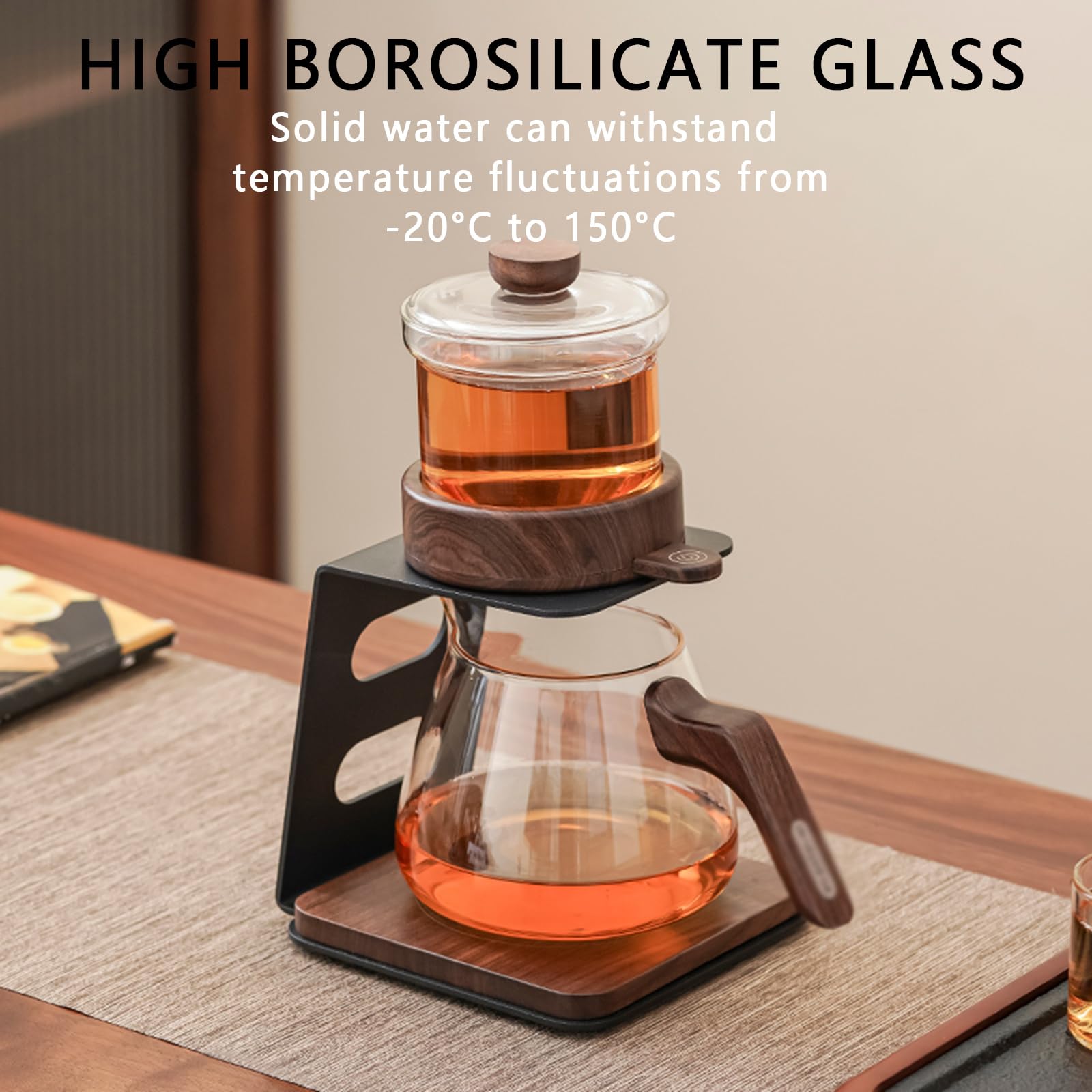 Tetera Automática De Madera, Infusor Magnético, Separador De Té Y Sopa, Diseño Tres En Uno, con Filtro, Estilo Chino, para Oficina Y Sala De Estar