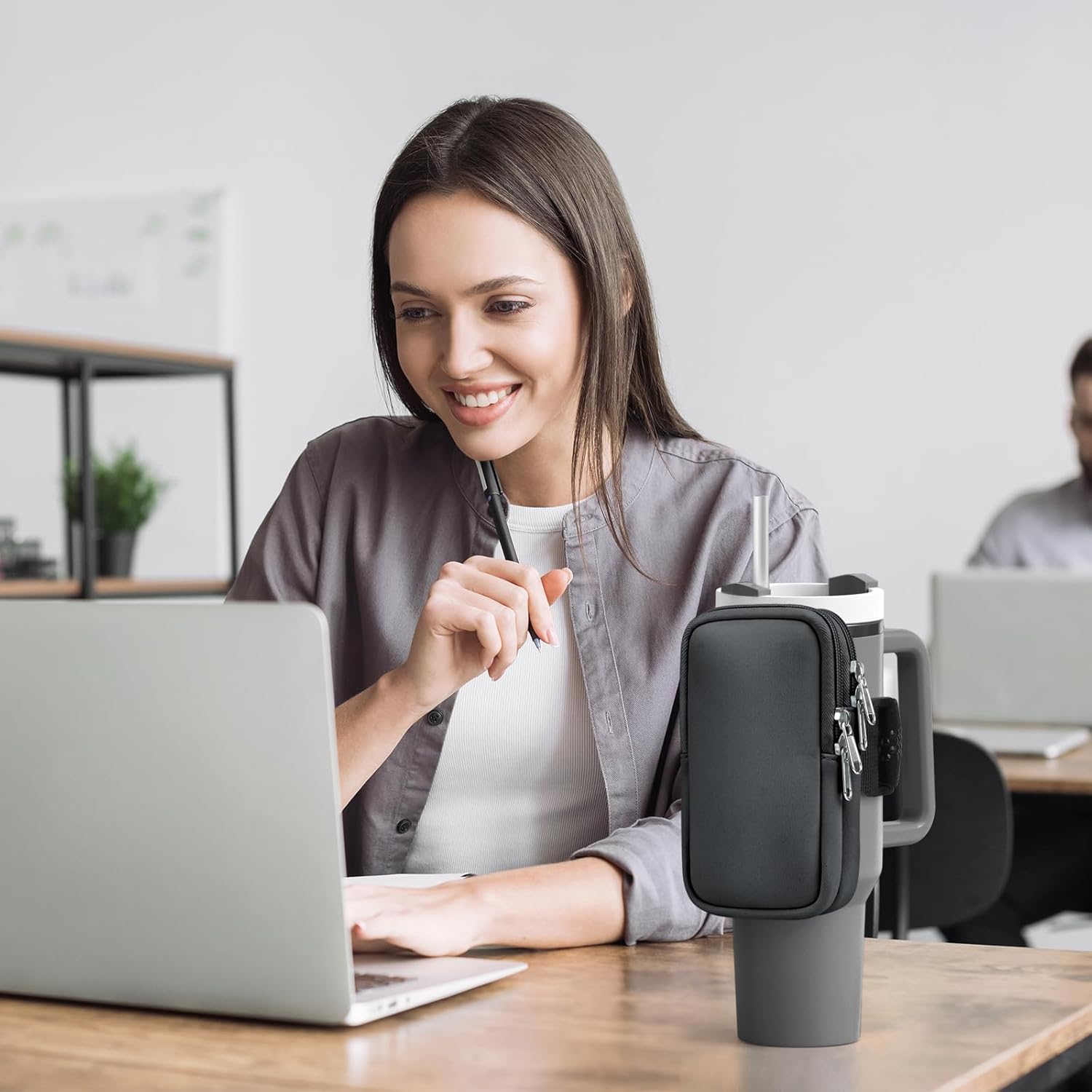 Water Bottle Pouch For Stanley Cup 40oz 30oz, Running Water Bottle Bag for Cards, Keys, Phone, Gym Accessories For Men Women, Travel Tumbler Mug Pouch Compatible With Stanley, Simple Modern - Image 7