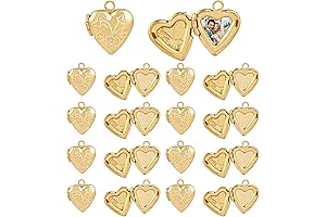 Framendino Heart Shape Locket Charms with Photo Frame