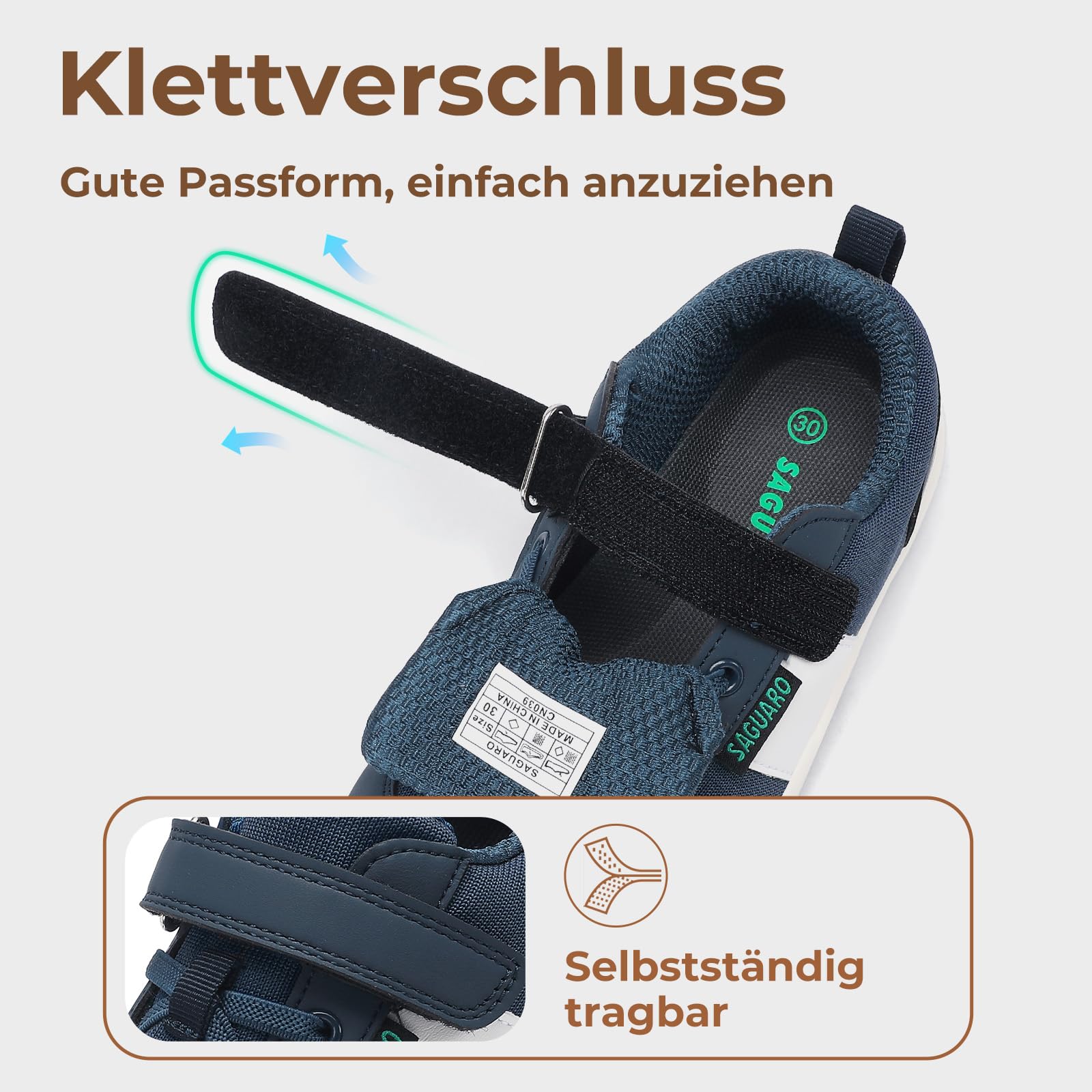 SAGUARO Kinder Barfußschuhe Knit Barfuss Hausschuhe Breite Leicht Minimal Sneaker Gr.25-35