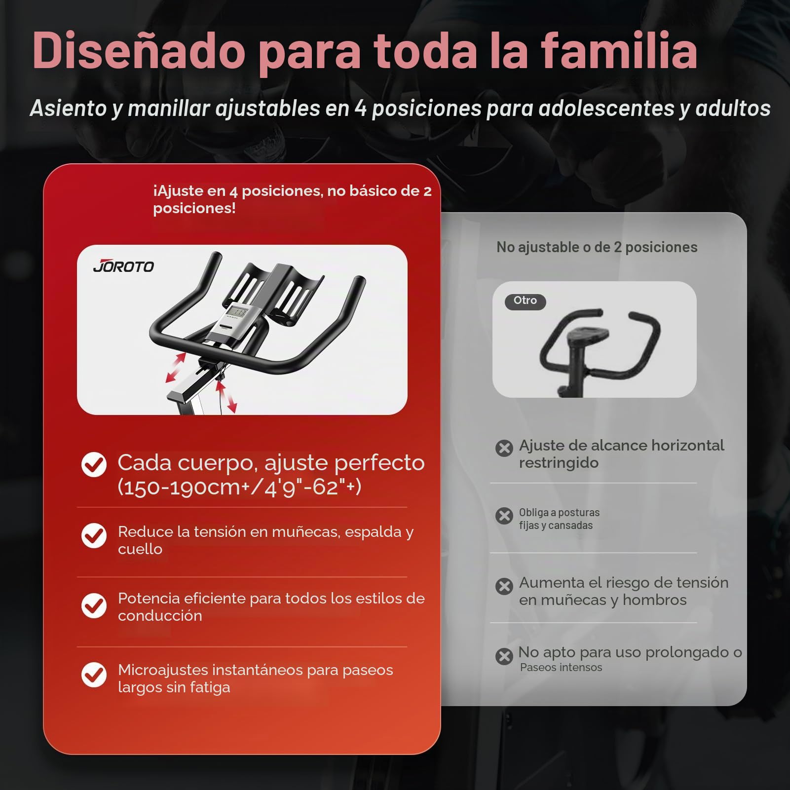 JOROTO X2 Bicicleta estática estática | X2PRO Bluetooth magnético correa de transmisión para interiores bicicleta, 300 libras de carga para bicicletas de fitness