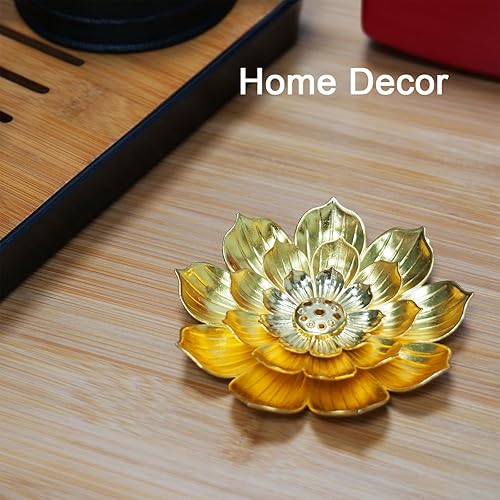 Miniatura 6 de Soporte de incienso para palos, quemador de incienso, recogedor de cenizas desmontable de loto para decoración del hogar, accesorios de fragancia de