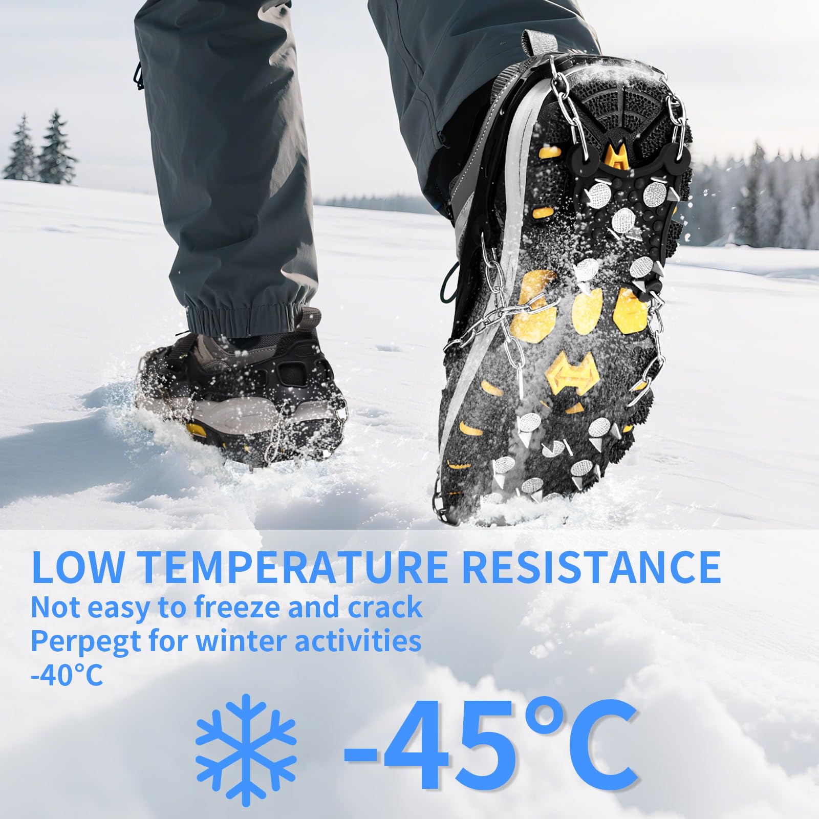 Crampons pour Bottes de Randonnée Acier Inoxydable Antidérapant pour Chaussures Randonnée Alpinisme