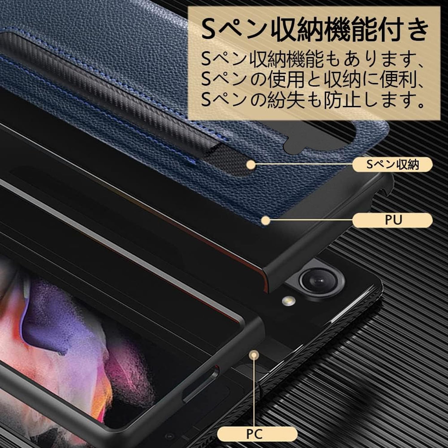 Amazon.co.jp: Galaxy Z Fold5 5G ケース Sペン収納 軽量 SC-55D SCG22