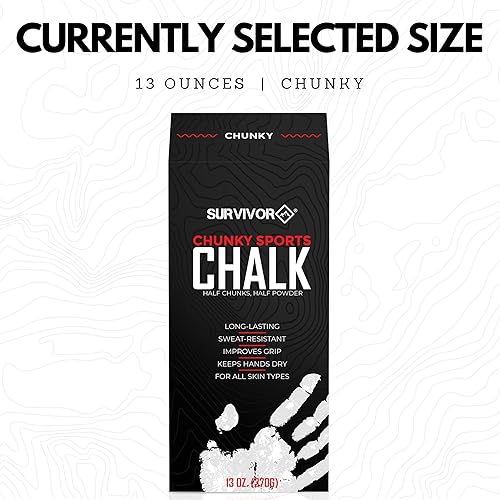 Miniatura 2 de SURVIVOR Gym Chalk - Climbing Chalk, Lifting Chalk, Gymnastics Chalk - Pure Magnesium Carbonate Hand Chalk Powder, Weightlifting Chalk Gym - Rock