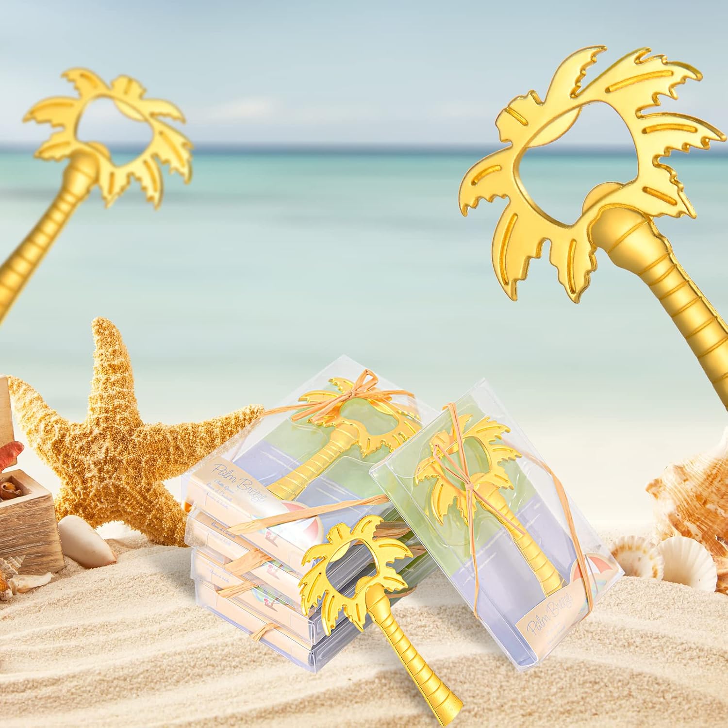 ココナッツツリー ボトルオープナー 50個 結婚式の記念品 ハワイアンブライダルシャワー ベビーシャワーパーティーギフト ゲストへの