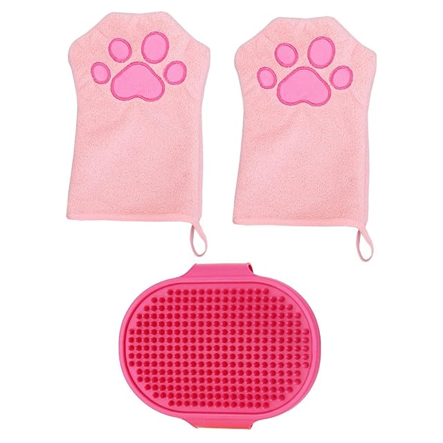RELKLYU Toalla De Guante De 2 Piezas Y Cepillo De Baño De 1 Pieza, Toalla Absorbente