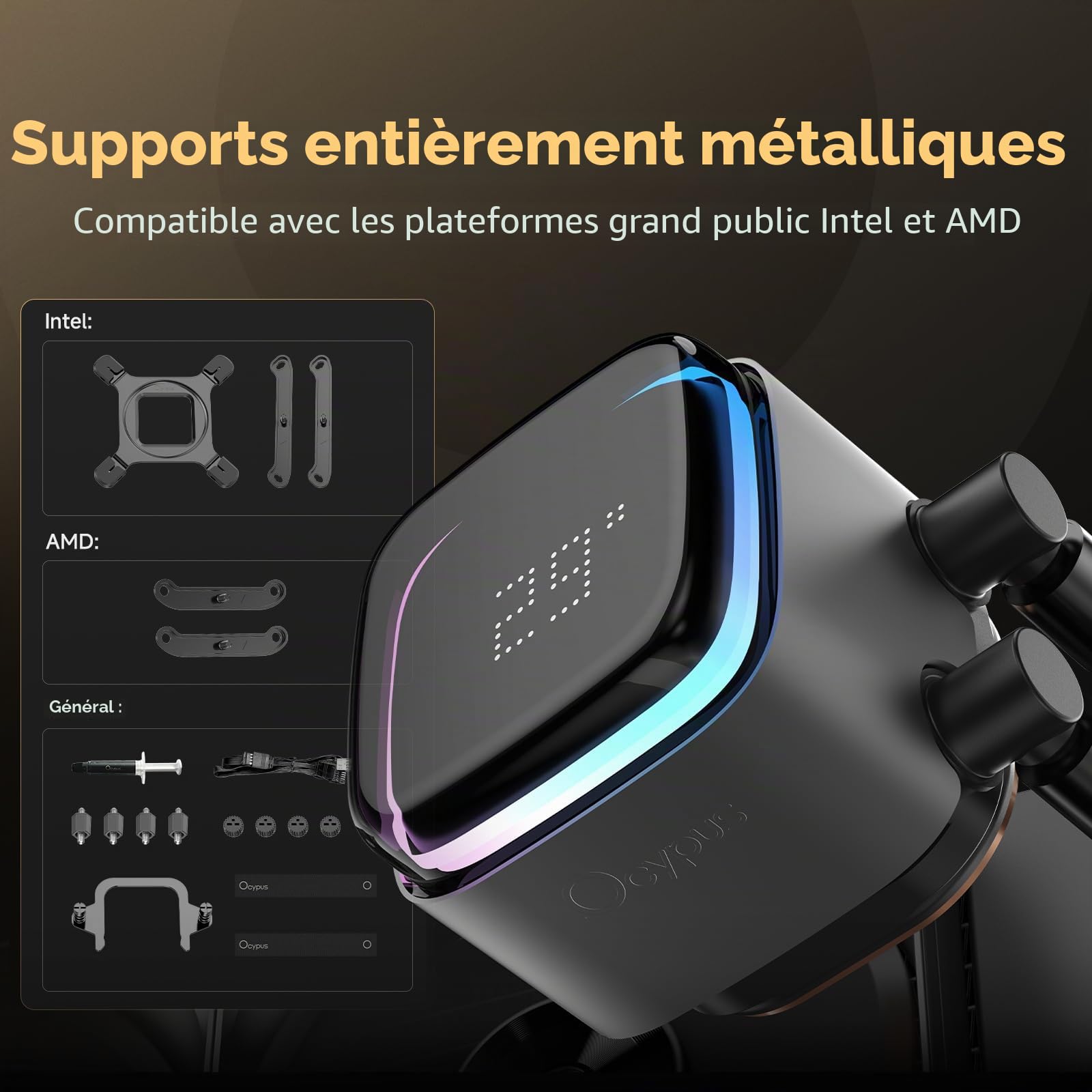 Ocypus Iota L36 Watercooling 360mm AIO CPU Cooler Afficher la Température