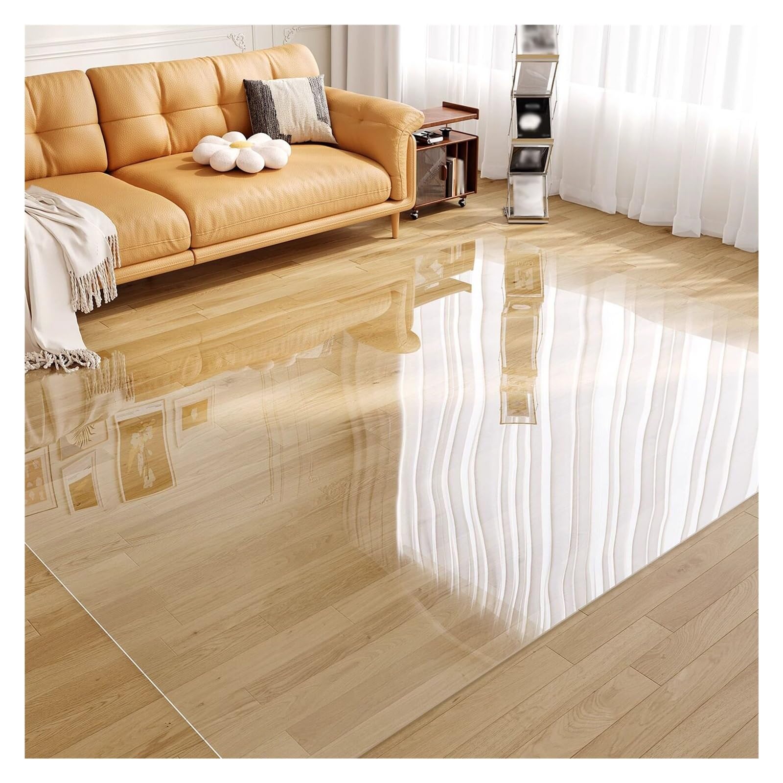 Tapete para silla PVAntiScratch de 28x70" que evita rayones en suelos de madera dura y azulejo