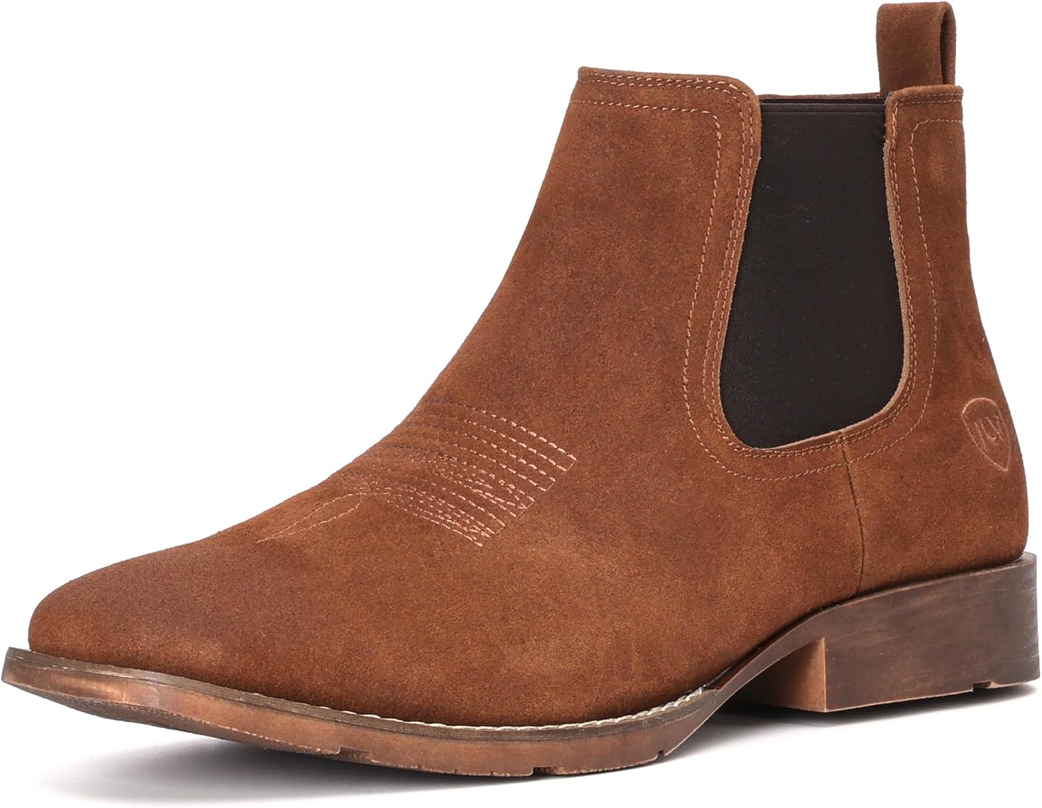 IUV Suede Chelsea Cowboy Boots for Men Western Ankle Boots Casual Dress image 4