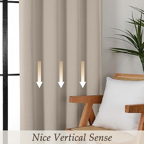 Miniatura 152 de Gwine Cortinas opacas para sala de estar de 63 pulgadas de largo, con aislamiento térmico, cortinas opacas para decoración de dormitorio con Azul