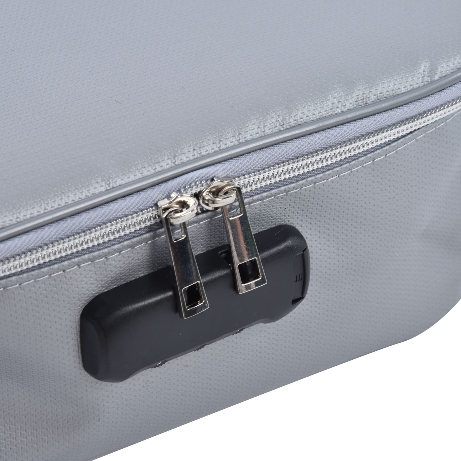 Borsa portadocumenti ignifuga, Custodia organizer per documenti con serratura, Cassetta di sicurezza ignifuga di grande capacità per file, contanti, gioielli, passaporto, (Argento)