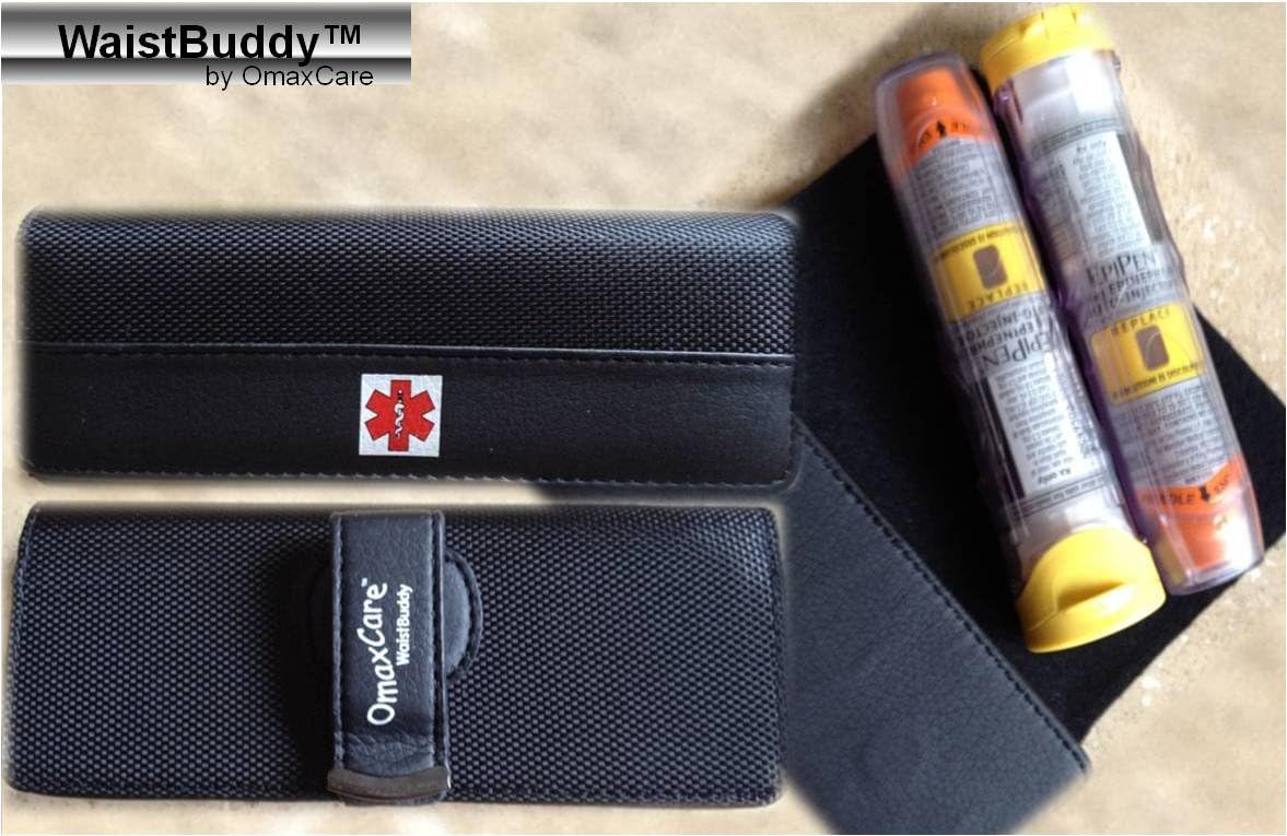 Epipen | Waistbuddy Medicine Leather Case | Parent, Teachers, Coach ,Nurse | HoldsTwo