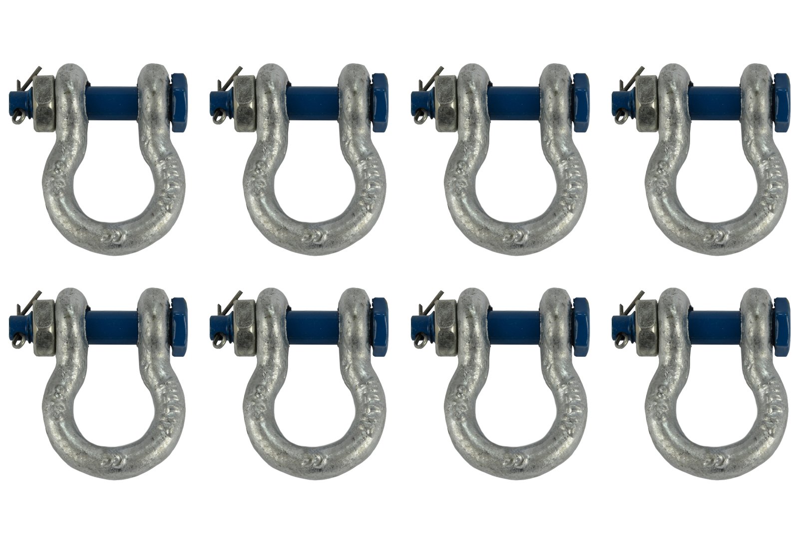 TEMCo 8 Lot 3/8" 1 TON D Ring Shackle Screw Pin Clevis Safety Bolt G2130 Style