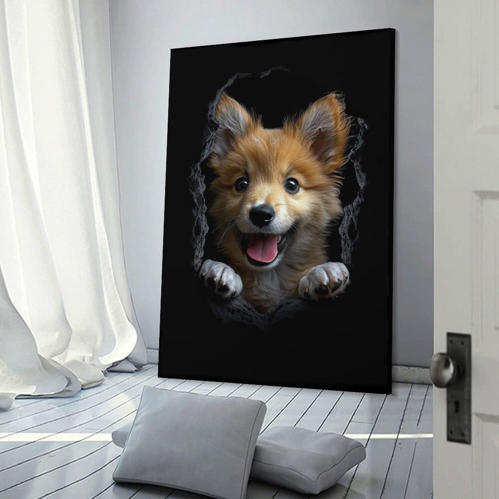 Junmoney Icelandic Sheepdog Canvas Wall Decor 20x30inch(50x75cm), for Calm Bedrooms, Home Corners Or Flats, An Easy Wall Refresh for Bedrooms