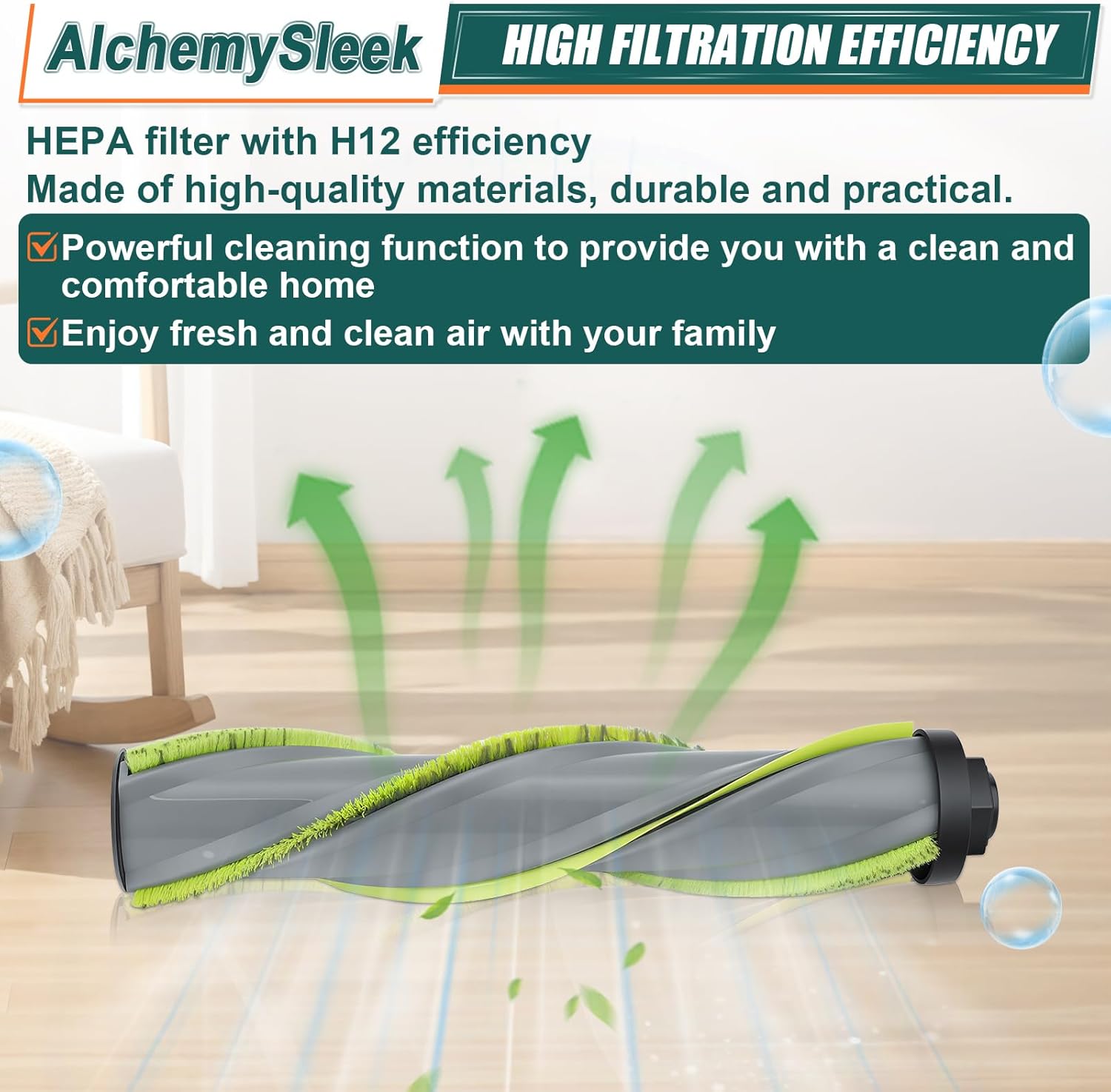 2 Pack Brush Roll Replacement for Bissell Cleanview XR Pet 300W/ Cleanview XR 200W/ Powerlifter Turbo Cordless Stick Vacuum Cleaner 3789X, 3789U, 3789, 3797V, 3797W, 3797 (Green)