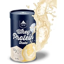 Multipower Whey Protein Shake - Water Soluble Protein Powder with Vanilla Flavoured Whey Concentrate and Isolate - 21g Protein and Vitamin B6 in Sustainable Cardboard Wrap Tin - 420g