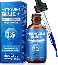 Methylene Blue Pharmaceutical Grade, Methylene Blue Drops for Humans Brain Health and Energy Support, Ultra High Purity, Glass Bottle 2.0 Fl Oz