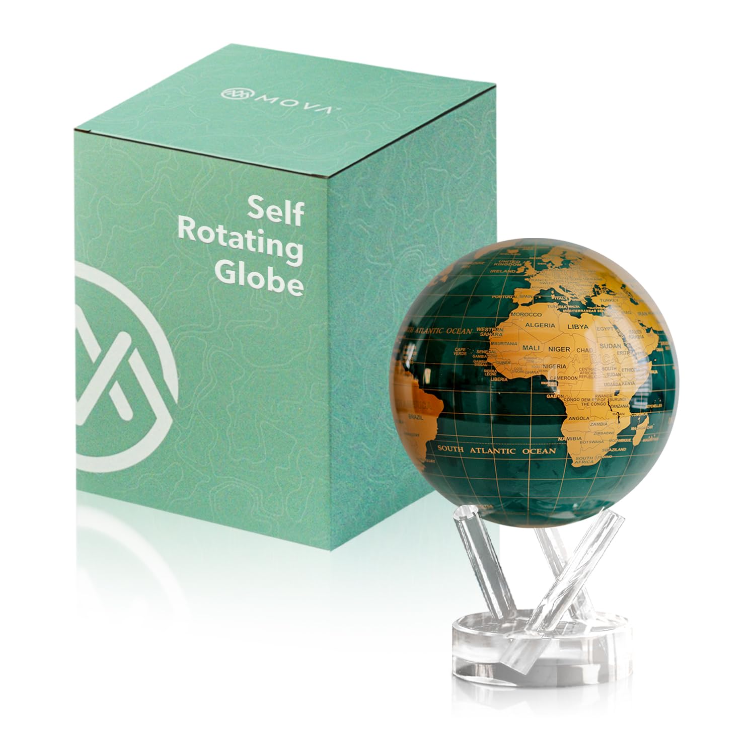 MOVA Globes Venere Classico (4,5") | Mappamondo Auto-Rotante a Energia Luminosa |Silenzioso, Senza Batterie né Fili |Decorazione da Scrivania o Idea Regalo Globo Spazio