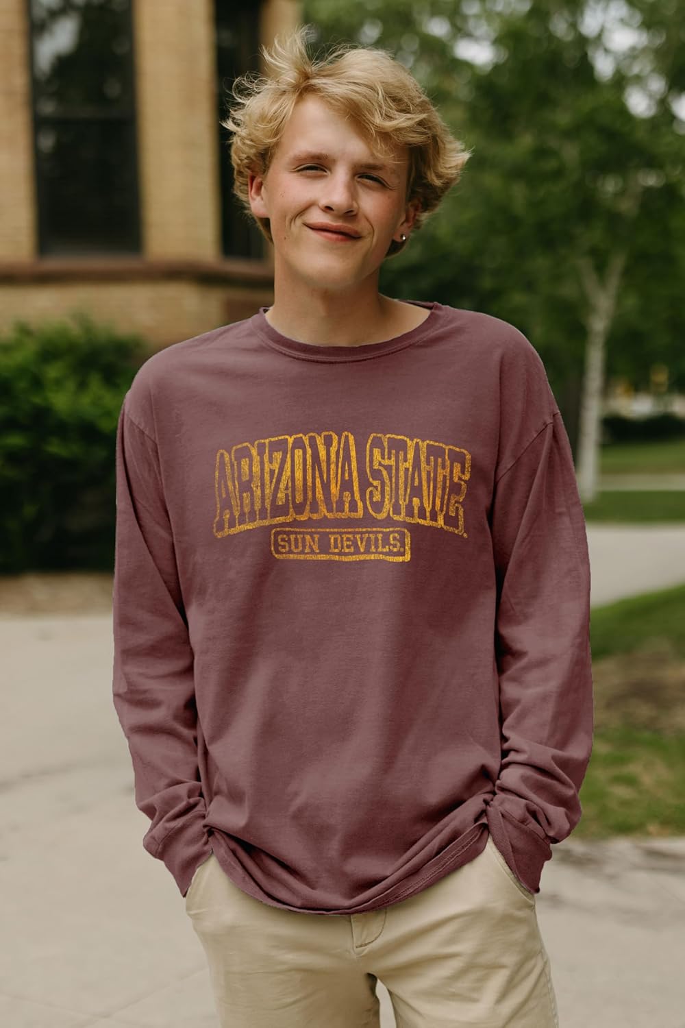 Blue 84 NCAA Unisex-Adult NCAA Officially Licensed Long Sleeve T-Shirt Team Color Dyed Ringspun Vintage - Image 2