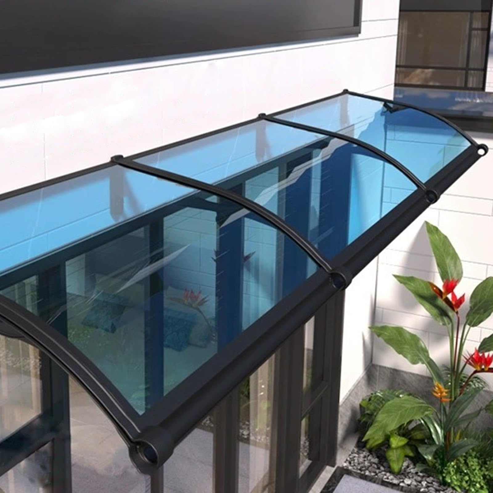 Couverture de porte en polycarbonate pour un abri de porche moderne