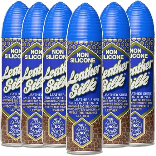 Aristowax Leather Silk Shine Conditioner with Beeswax (Pack of 6) - Polish Cleaner for Sofa Car Seats Furniture Handbags - Non-Silicone Protector Treatment Spray 225ml + Cheeroo Magnet