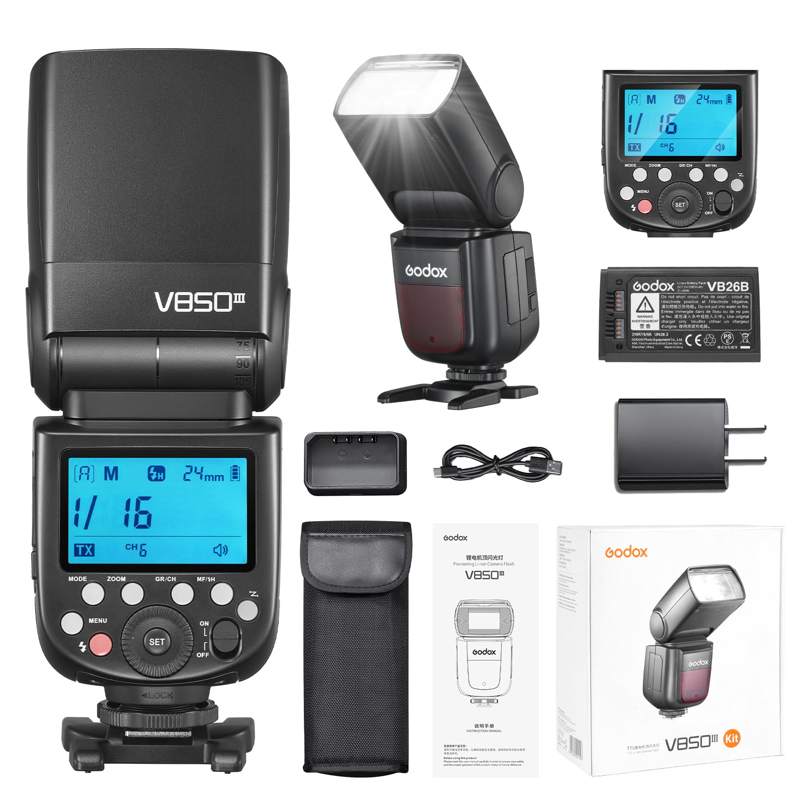 Amazon.com : Godox V850III 2.4G GN60 HSS 1/8000s Flash with