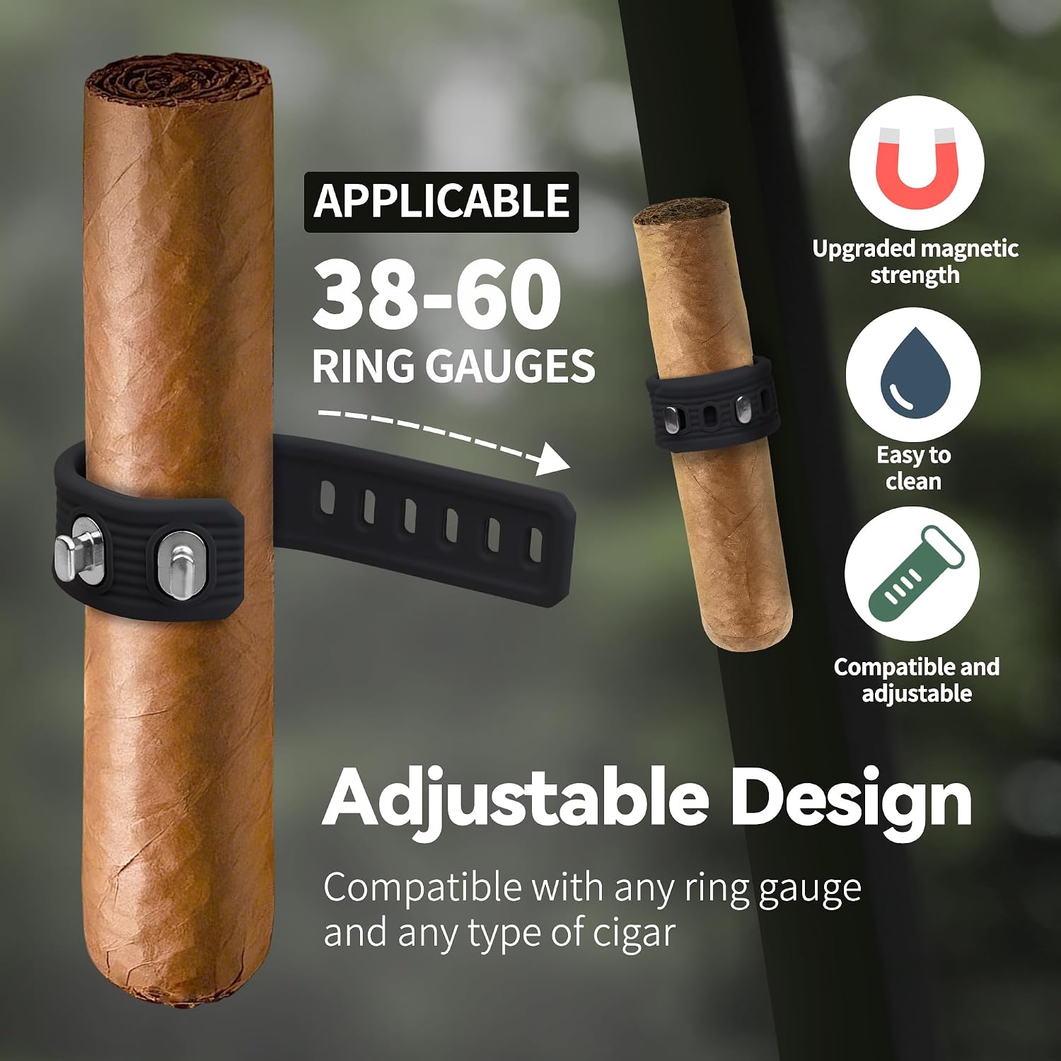 Cigar Holder for Golf Cart - Convenient Cigar Holder with Magnetic and Adjustable Design - Hands-Free Magnetic Cigar Holder for Golfing, Grilling, Fishing, Travel, and Outdoor Adventures image 2