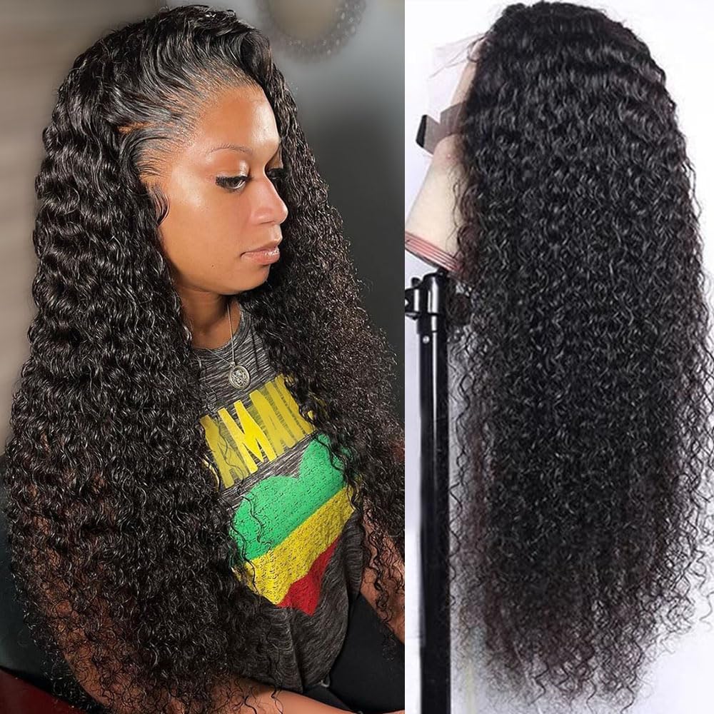 Siyun Show 30 Inch Curly Human Hair Wig 13x4 Deep Wave Lace Front Wigs Human Hair Wigs for Black Women Pre Plucked