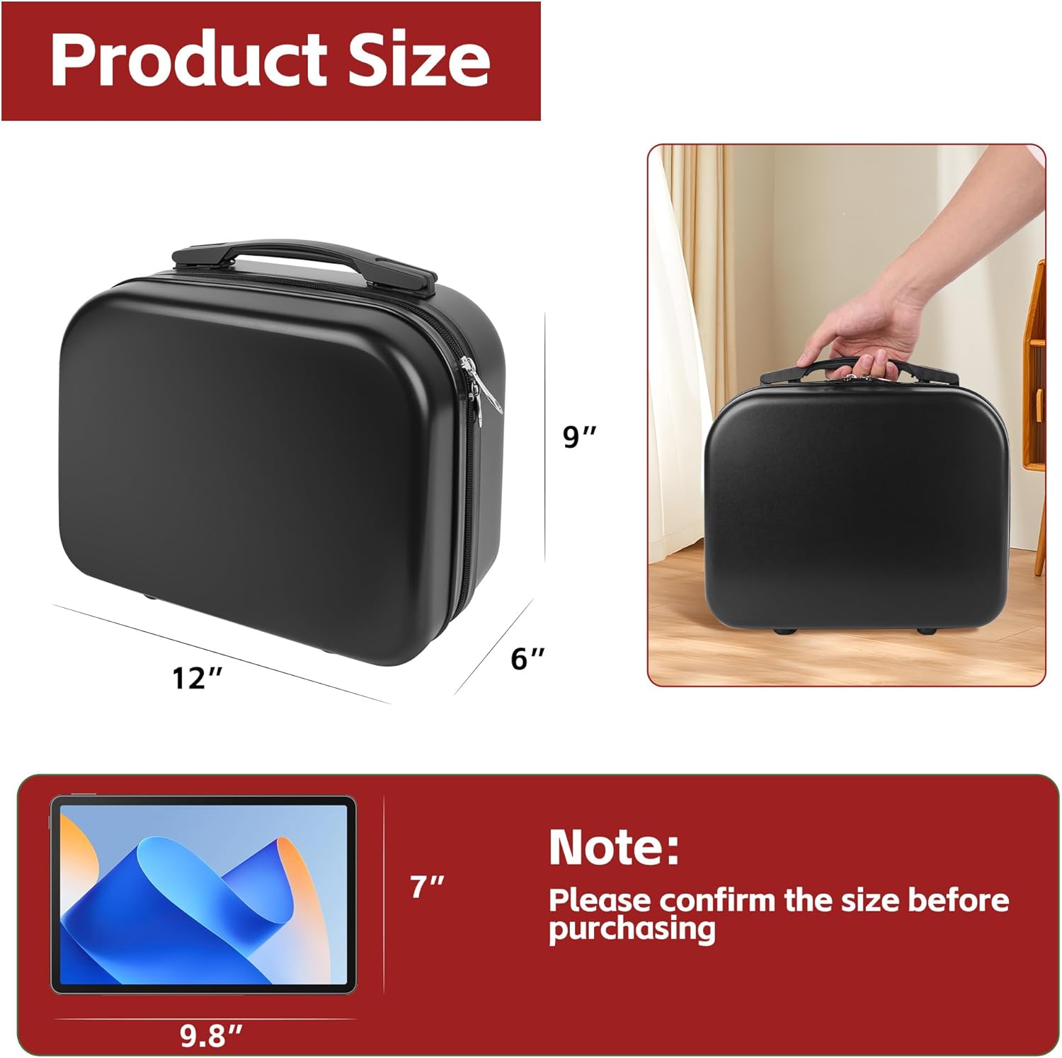 Portable Makeup Case 14inch Cosmetic Case Travel Toiletry Hand Luggage Carrying Case - Image 6