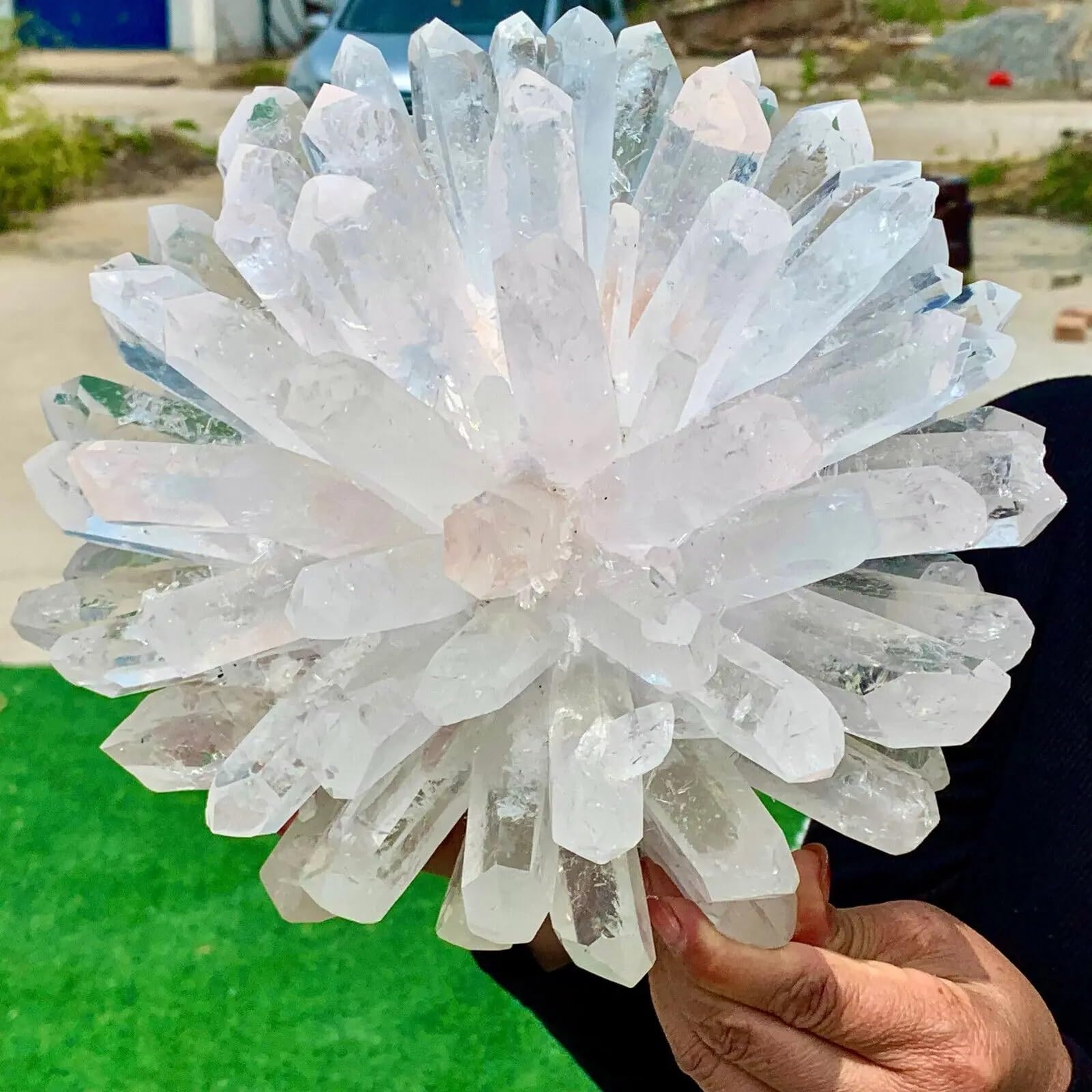 KJEBVHIRS Stone White Quartz Crystal Cluster (200-250g)