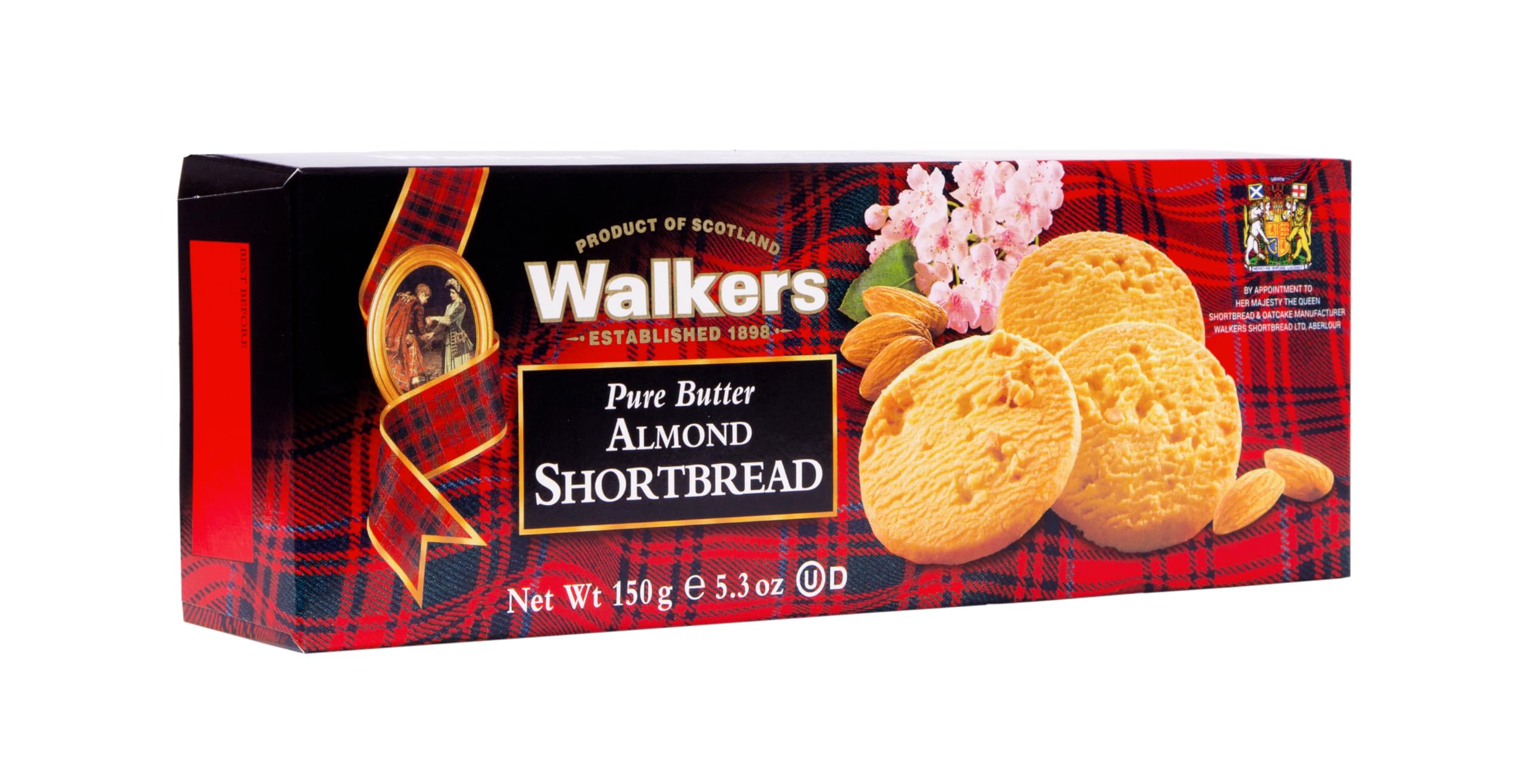 Walker's Shortbread Almond Rounds – Traditional Pure Butter Scottish Recipe, 150 g