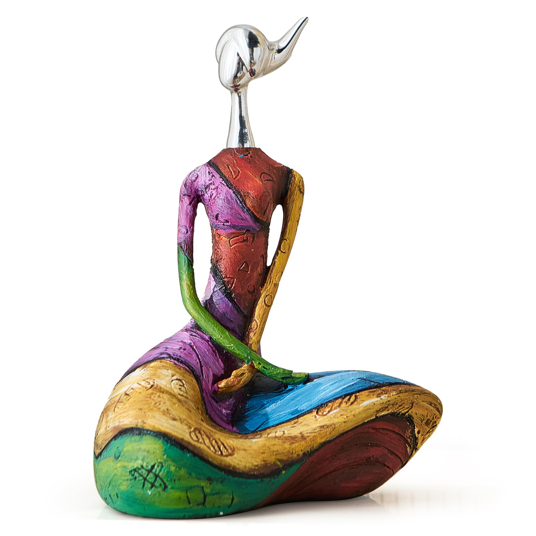 Photo 1 of Octdays Art Female Sculpture Figurines, Abstract Woman Statue for Home Decor, Modern Colorful Sculpture Decorations for Living Room Shelf Office Cabinet Accents (Colorful-B)
