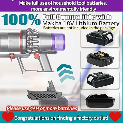 Miniatura 3 de Adaptador V11 para batería Makita Convertir a Dyson V11 Animal Absolute Motorhead Fluffy Total V11 Aspiradora inalámbrica (adaptador solo para