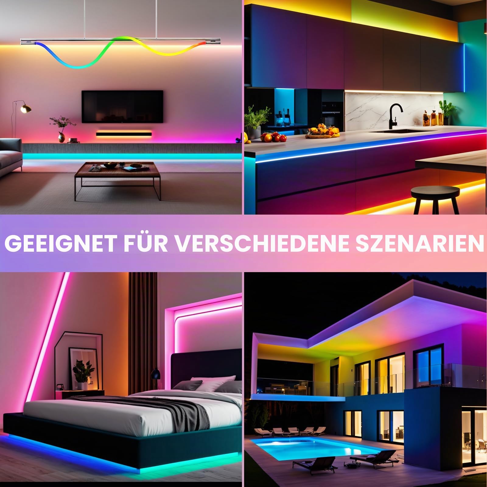 5V USB Bluetooth RGB Neon LED Streifen, 5M 360° illumination WS2812B Adressierbare Wasserdicht Diffusion Neon Flex LED Schlauch, Smart Phone Gesteuert, Mehreren Szenenmodi, Musiksync