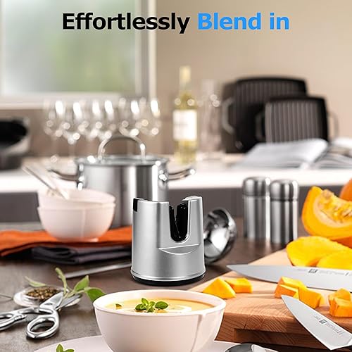 Miniatura 4 de cambk Herramienta de afilado de cuchillos 3 en 1, pequeña ventosa fija, kit de afilado de cocina con varilla de pulido, accesorios de cocina para