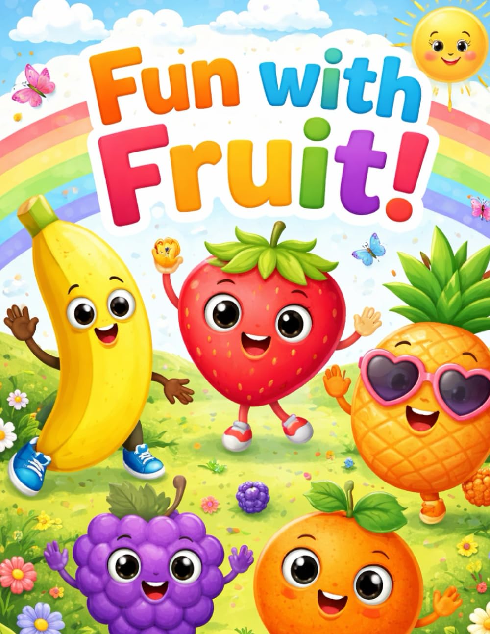 Fun with Fruit: A Cute and Easy Fruit Coloring Book for Kids Ages 3–8 | Fun Learning, Big Shapes & Happy Creativity
